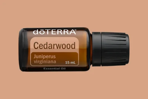 Cedarwood essential oil bottle