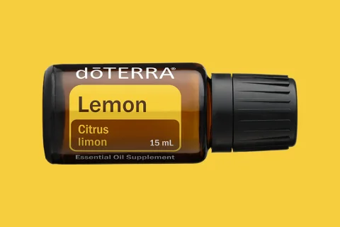 Lemon essential oil bottle